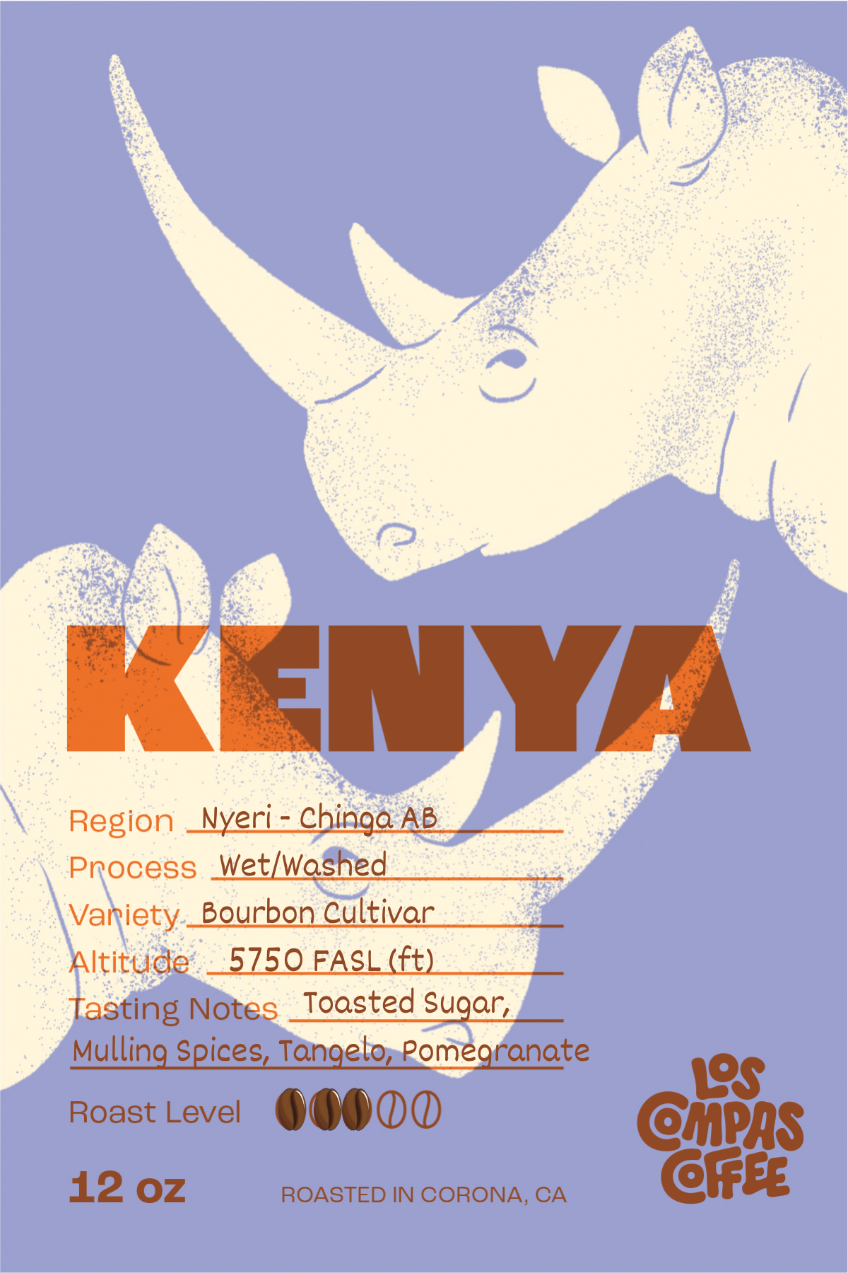 Image of Label for Kenya Nyeri Chinga AB Coffee.